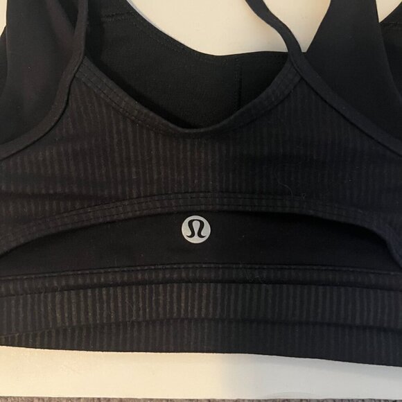 RARE Lululemon Run Layered Soft Sports Bra Black 4 - Picture 8 of 10
